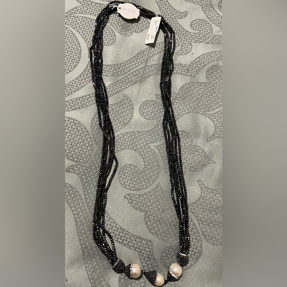 iris & ivy Black Multi-Strand Necklace